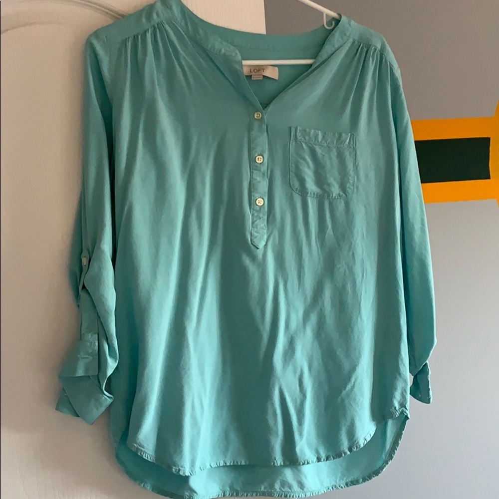 Robins Egg Blue Pullover Blouse - image 1